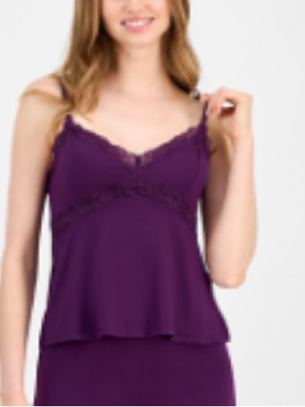 Women's Lace-Trim Pajama Top